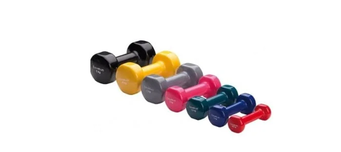 Les mini-haltères de fitness.