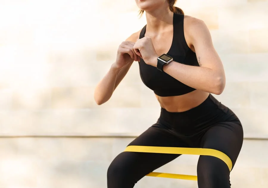 Mini bandes élastiques ou glute bands pour jambes et fessiers.